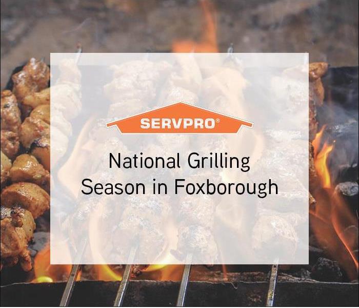 Grill in background with white overlay box and text