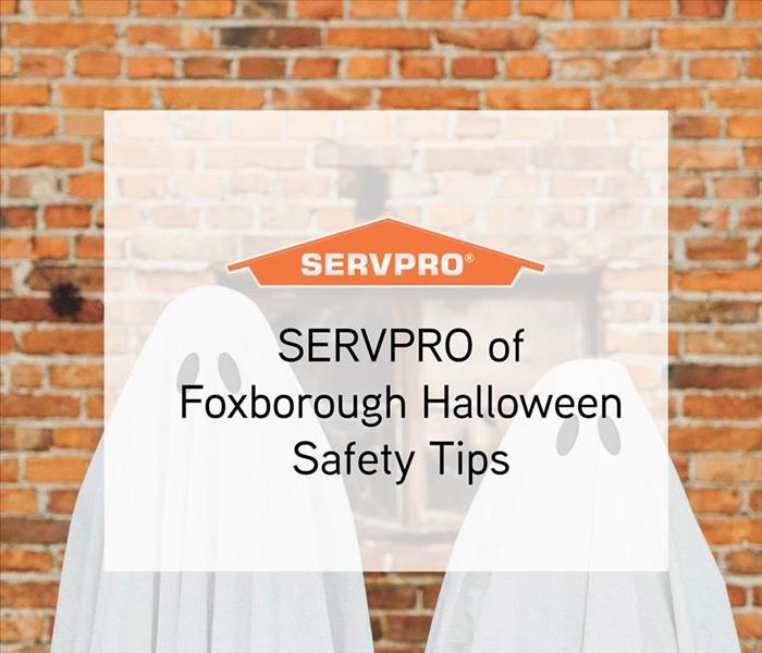Halloween in background with orange text and SERVPRO logo 